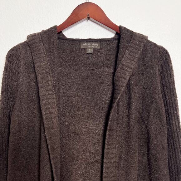 Barefoot Dreams Brown CozyChic Lite Relaxed Hooded Cardi with Pockets Size Small - Picture 2 of 8